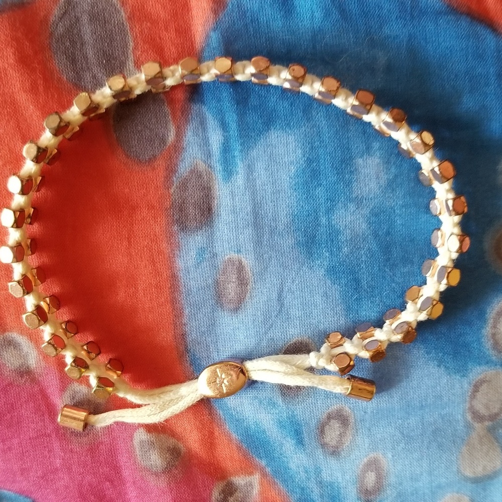 Fossil rose gold+white wrist wrap/slider bracelet